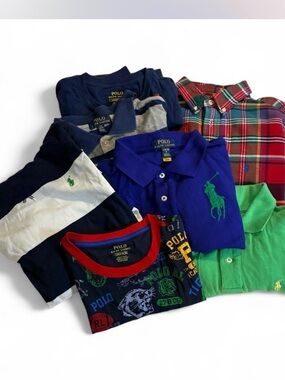 Polo by Ralph Lauren Kids Polo & Plaid Shirt Lot - Blue, Green, Red, Navy